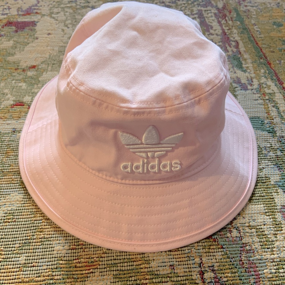 Baby pink adidas bucket hat